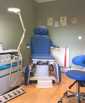 Chiropodist chair at Swindon Podiatry